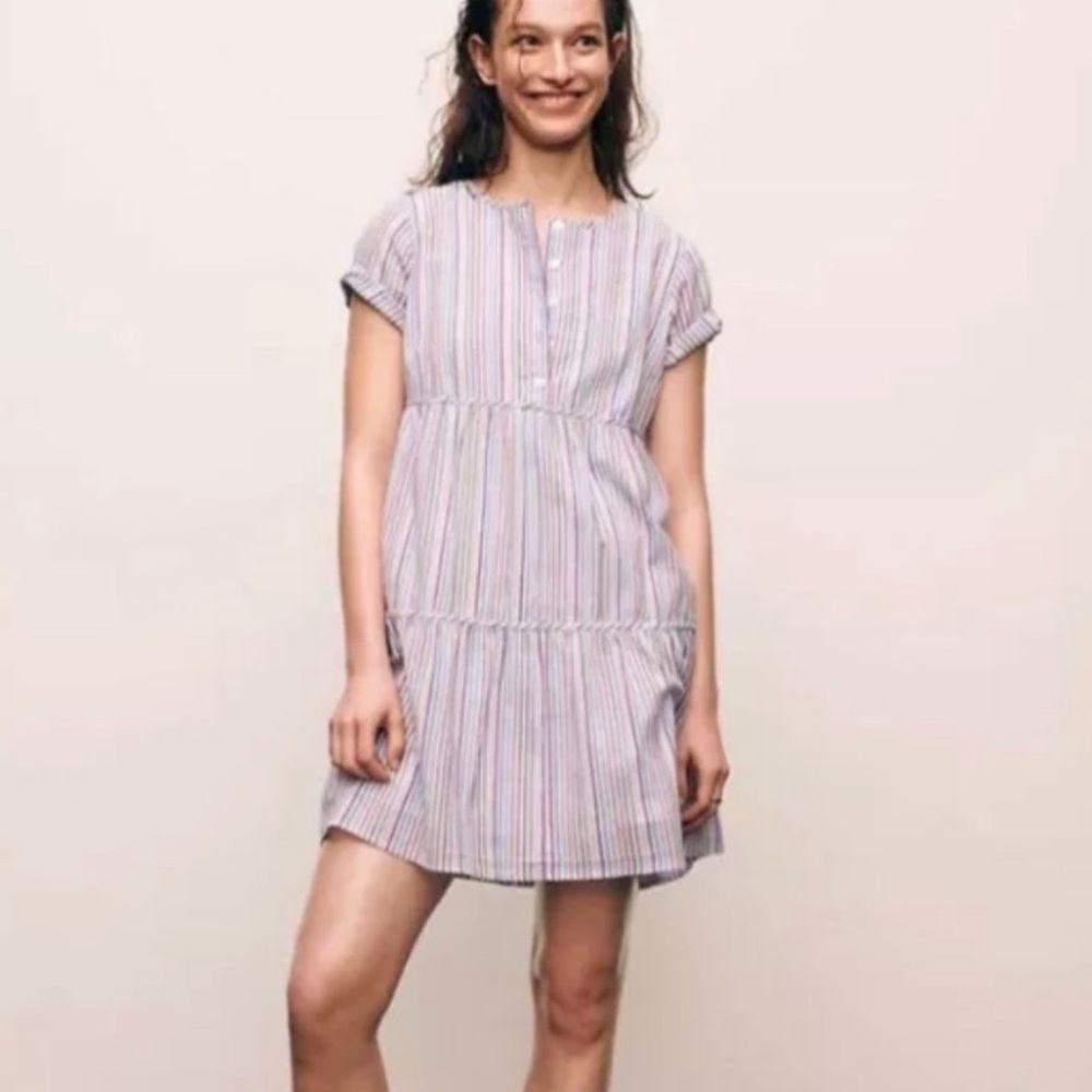 Madewell Stripe Tiered Dress